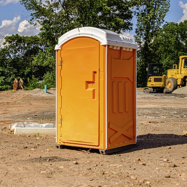 how often are the portable restrooms cleaned and serviced during a rental period in New Holland